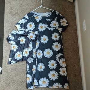 Mommy and me dresses, Daisy print, size L & 9-12m